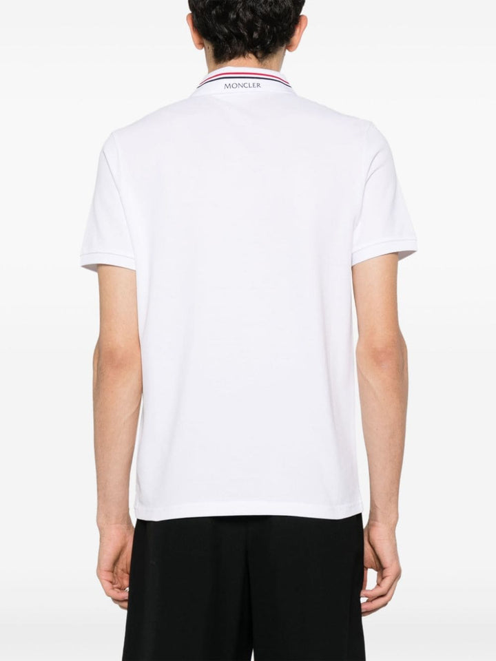 Moncler polo blanc manches courtes blanc logo poitrine - Lothaire