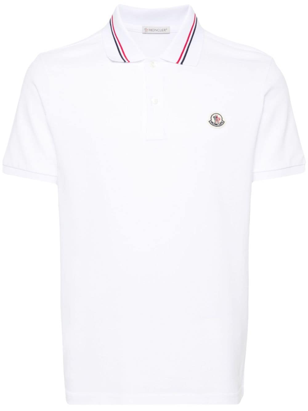 Moncler polo blanc manches courtes blanc logo poitrine - Lothaire
