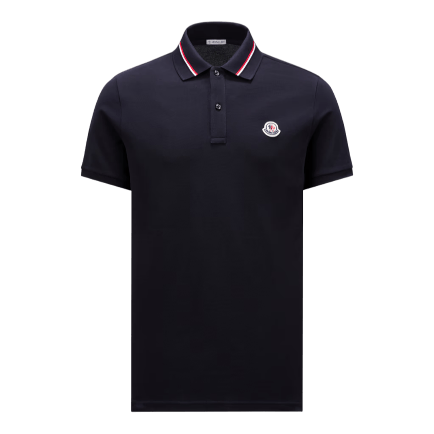 Moncler - Polo Bleu nuit à empiècement logo - Lothaire
