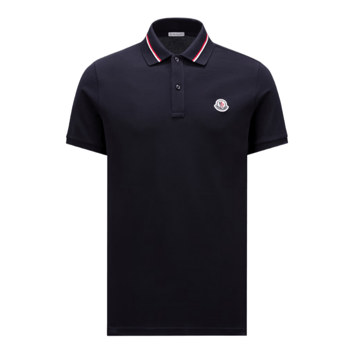 Moncler - Polo Bleu nuit à empiècement logo - Lothaire