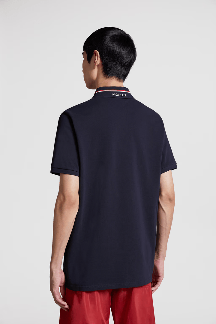 Moncler - Polo Bleu nuit à empiècement logo - Lothaire