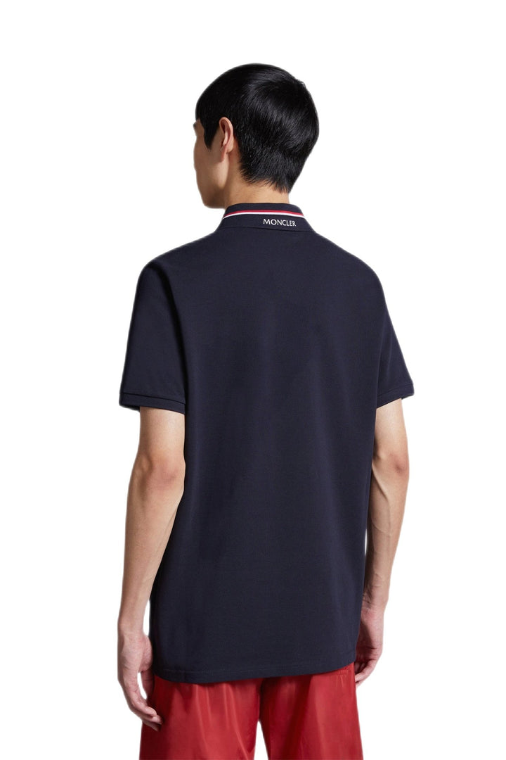 Moncler polo en piqué à patch logo Bleu 794 - Lothaire
