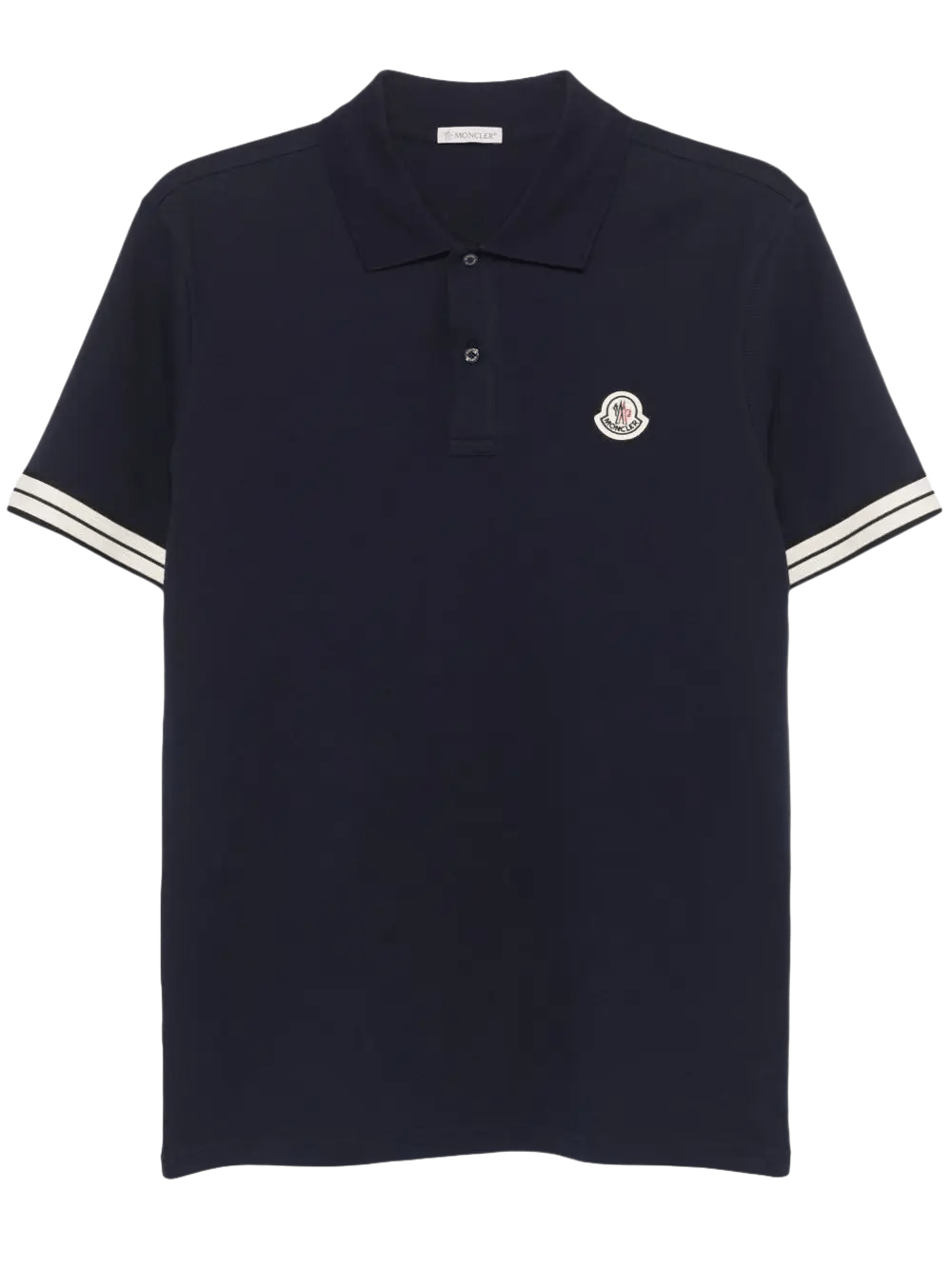 MONCLER - Polo en piqué à patch logo bleu marine - Lothaire