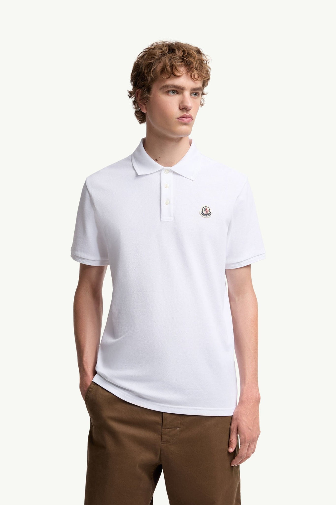 MONCLER - Polo en piqué de coton avec logo Blanc - Lothaire