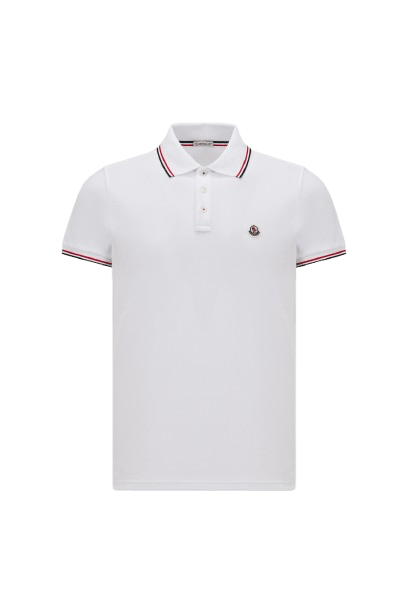 MONCLER - POLO EN PIQUÉ DE COTON Blanc - Lothaire