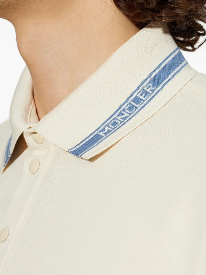 MONCLER - Polo en piqué de coton blanc miscellaneous - Lothaire
