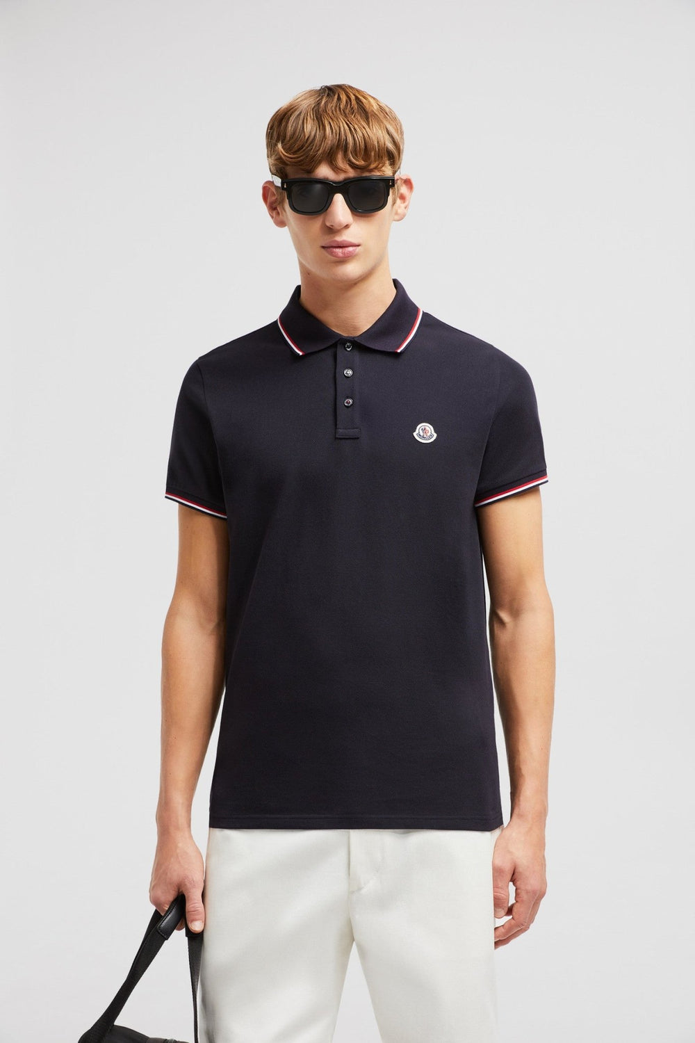 MONCLER - POLO EN PIQUÉ DE COTON Bleu marine - Lothaire