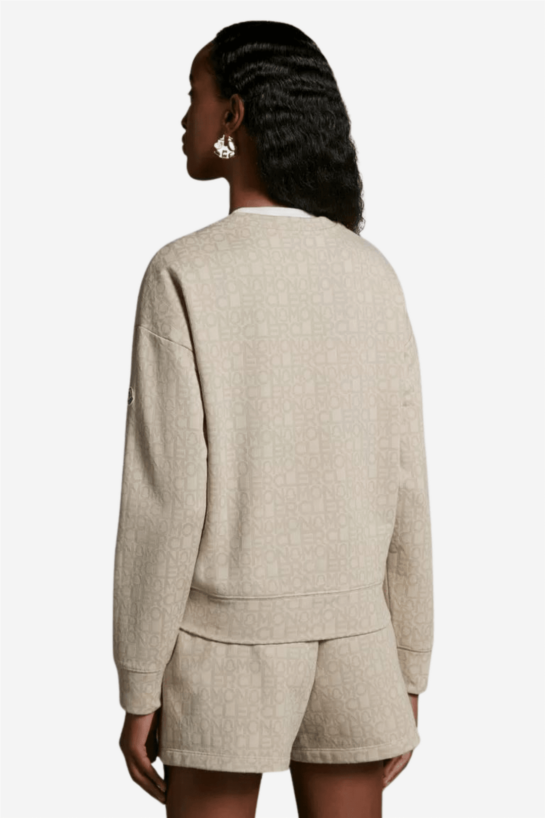 MONCLER - Short à motif monogramme ton sur ton Beige écru - Lothaire