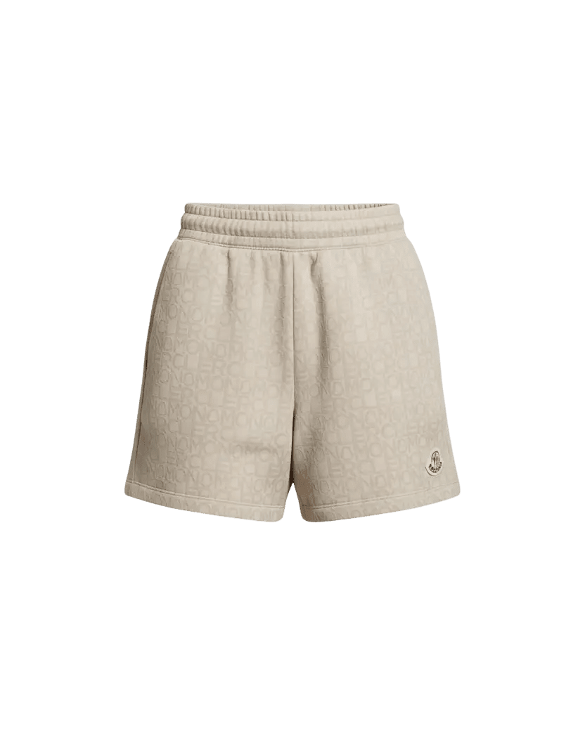 MONCLER - Short à motif monogramme ton sur ton Beige écru - Lothaire