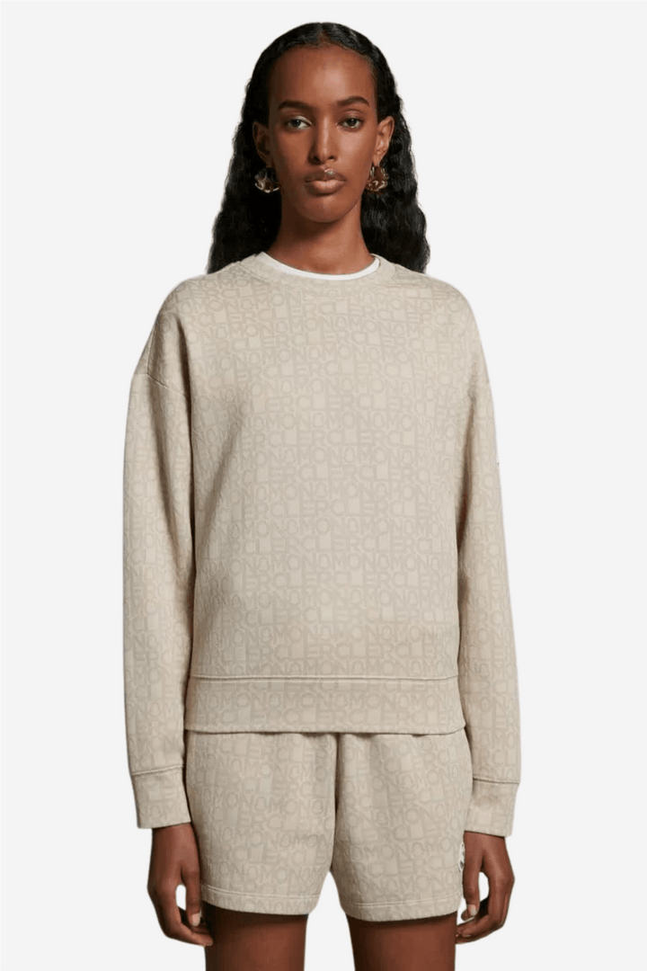 MONCLER - Short à motif monogramme ton sur ton Beige écru - Lothaire