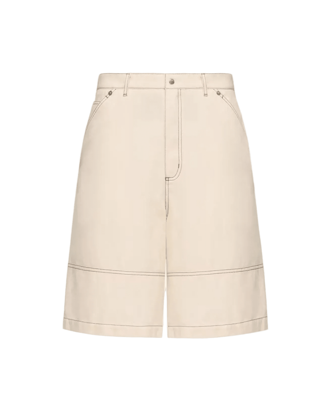 MONCLER - Short cargo en gabardine de lin et coton Beige - Lothaire