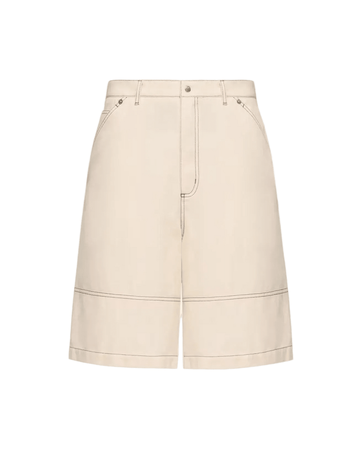 MONCLER - Short cargo en gabardine de lin et coton Beige - Lothaire
