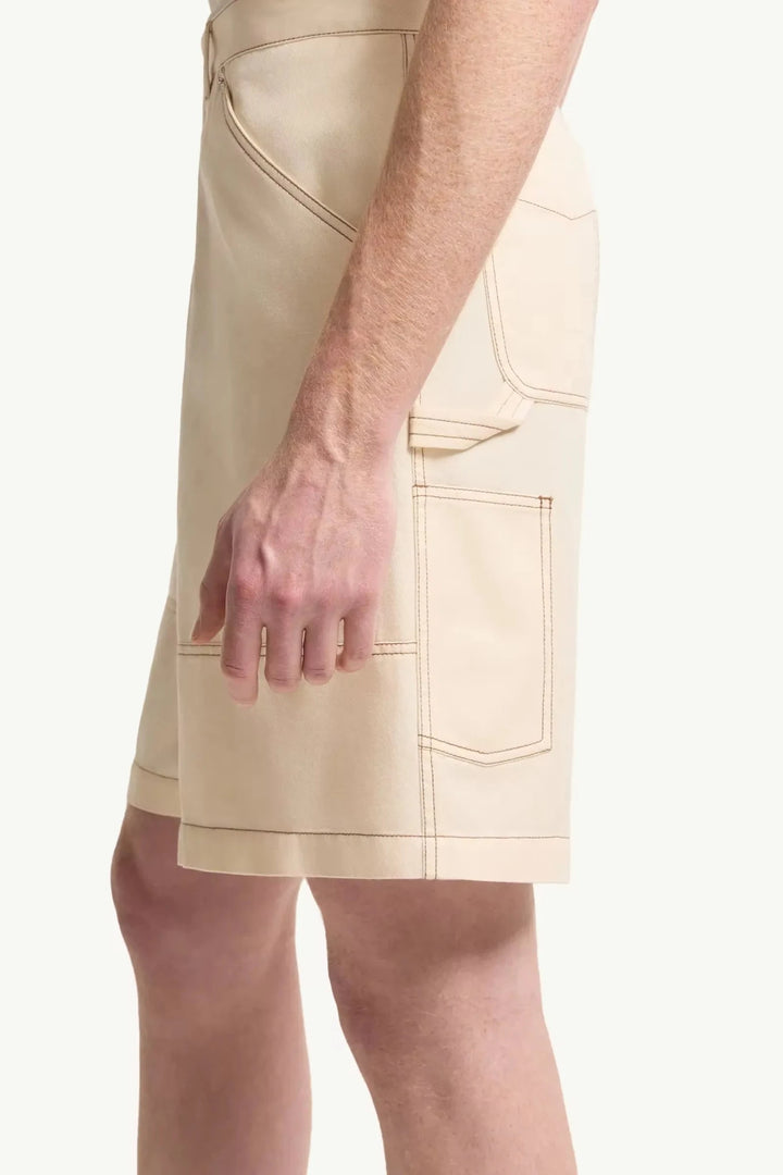 MONCLER - Short cargo en gabardine de lin et coton Beige - Lothaire