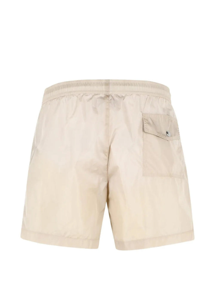 MONCLER - Short de Bain à Logo Beige Clair - Lothaire