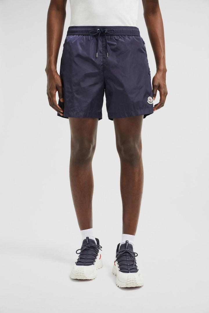 MONCLER - Short de bain à logo bleu - Lothaire