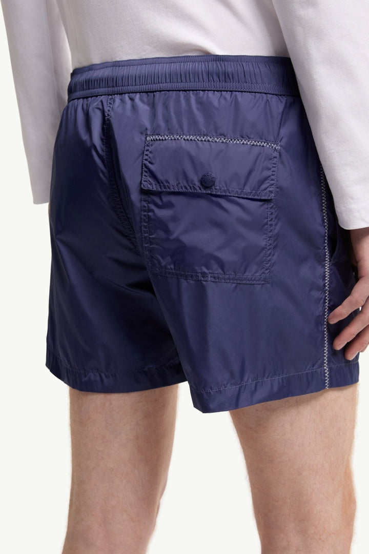 MONCLER - Short de bain à logo Bleu cobalt - Lothaire