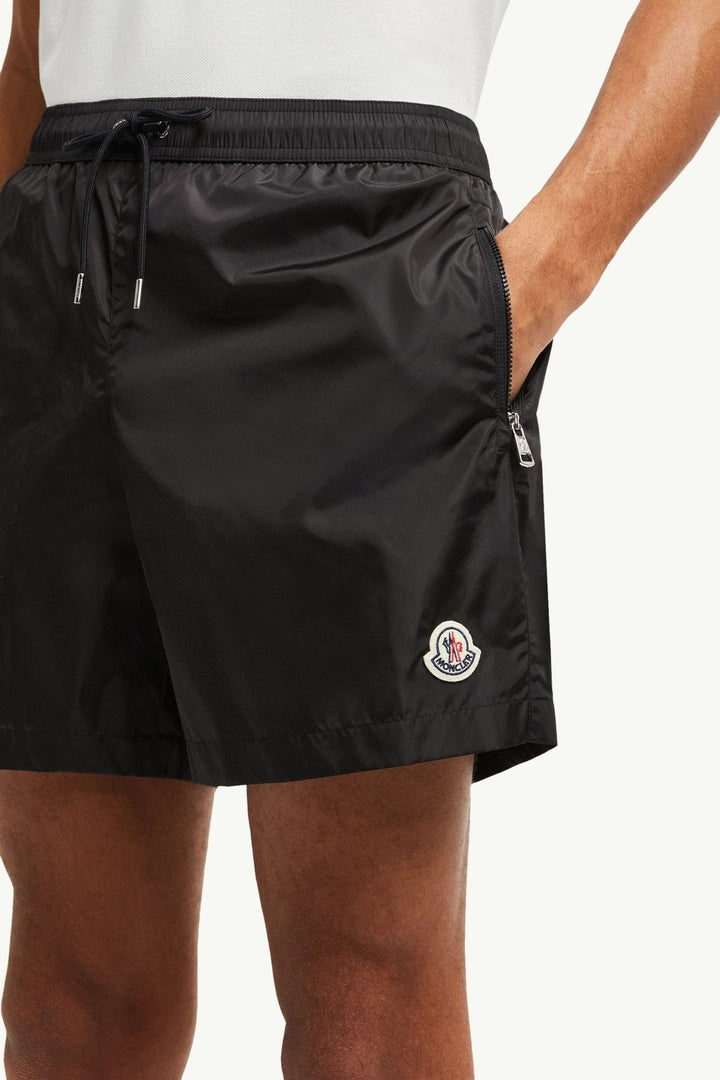 MONCLER - Short de Bain à Logo Noir - Lothaire