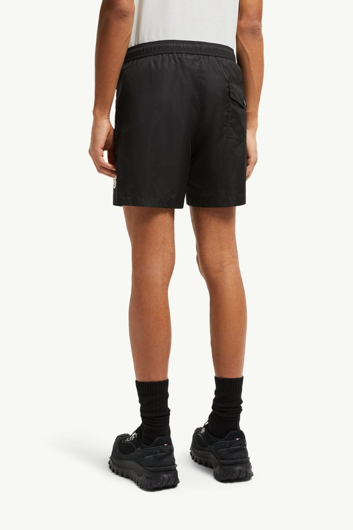 MONCLER - Short de Bain à Logo Noir - Lothaire