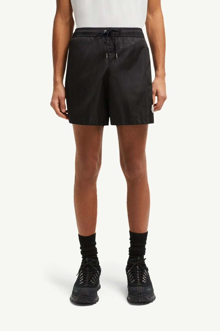 MONCLER - Short de Bain à Logo Noir - Lothaire