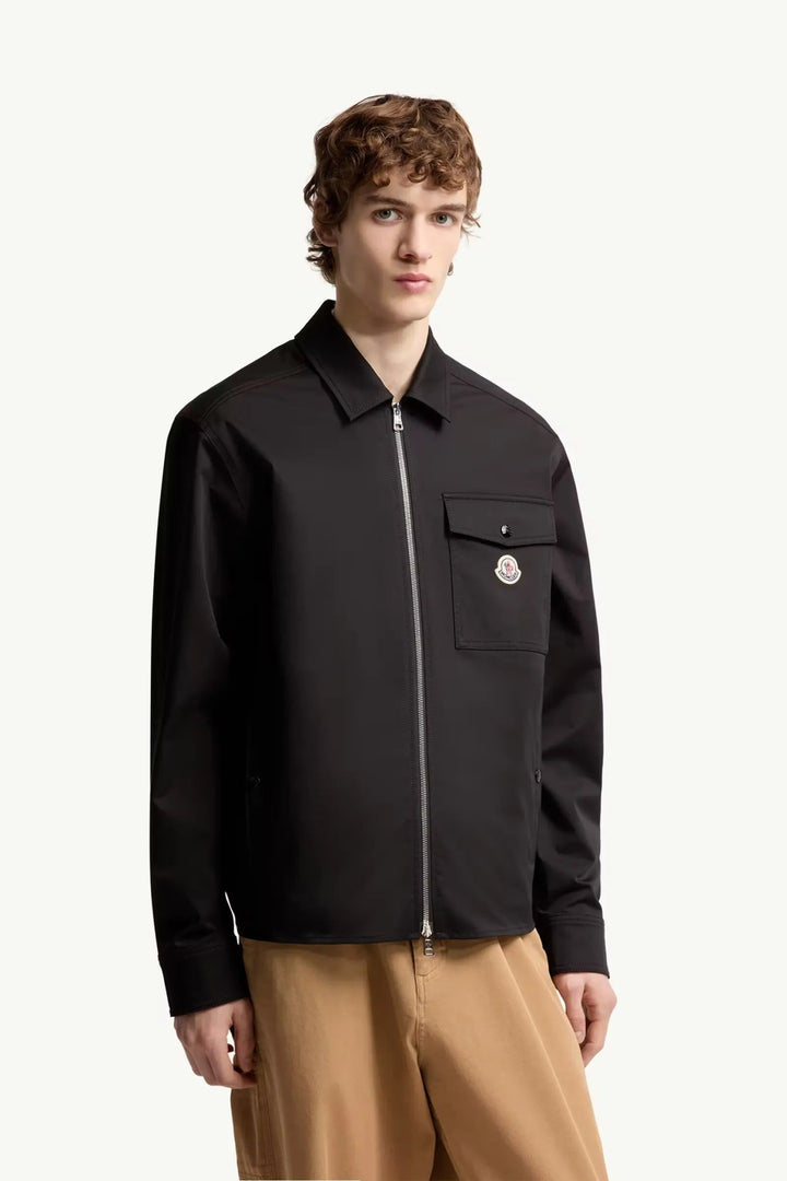 MONCLER - Surchemise en gabardine de coton mélangé Noir - Lothaire