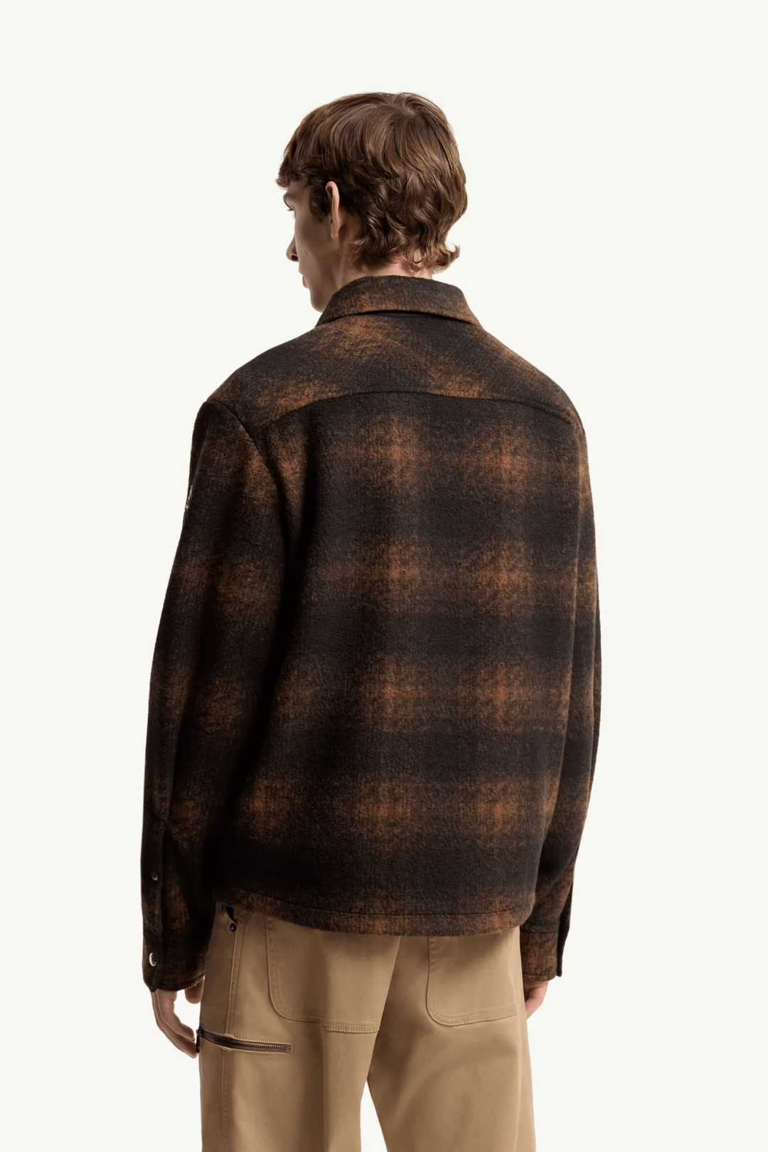 MONCLER - Surchemise zippée en jersey à carreaux Marron - Lothaire