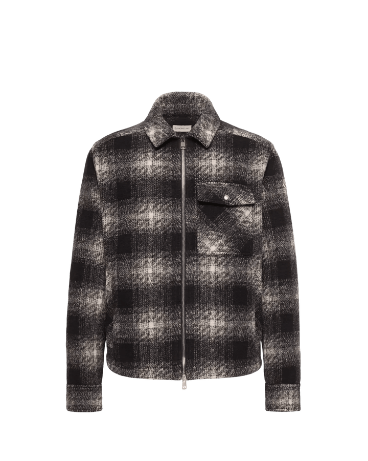 MONCLER - Surchemise zippée en jersey à carreaux Noir - Lothaire
