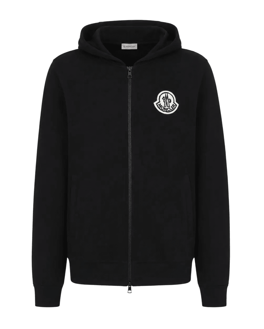 MONCLER – Sweat à capuche zippé en coton Noir - Lothaire