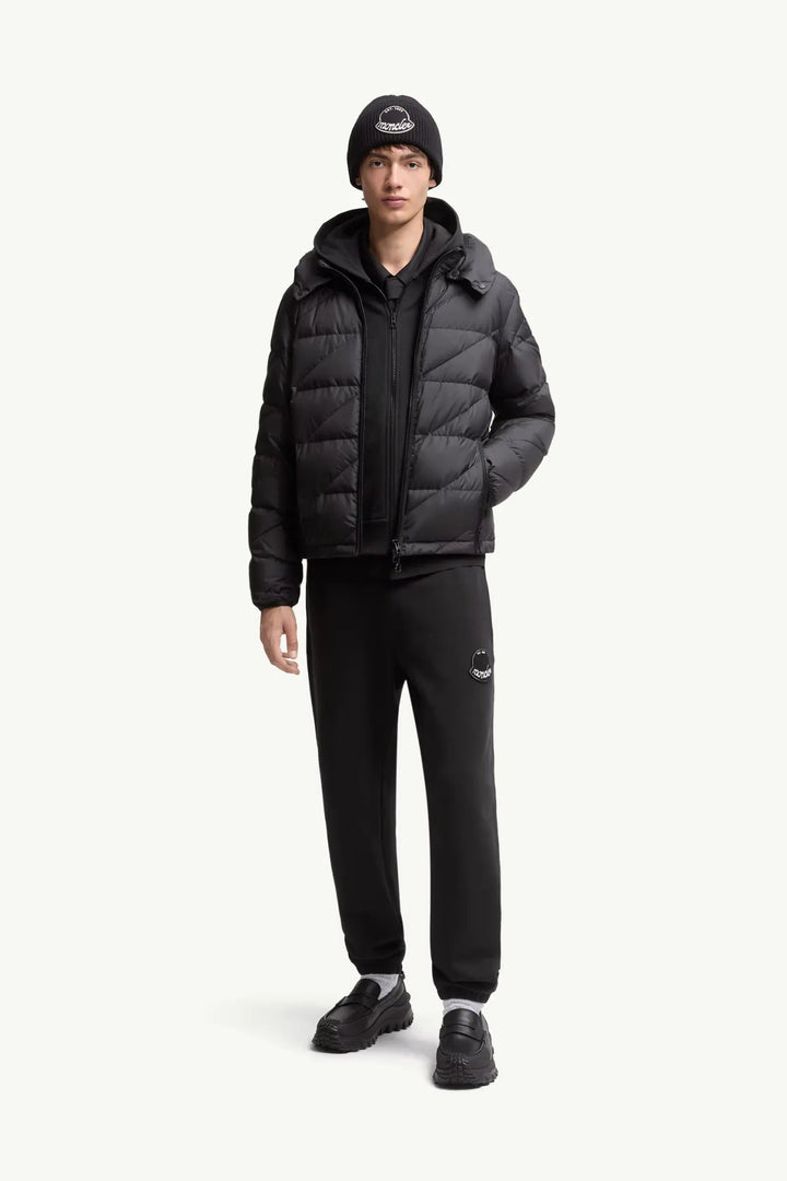 MONCLER - Sweat zippé À CAPUCHE en coton à logo noir charcoal - Lothaire