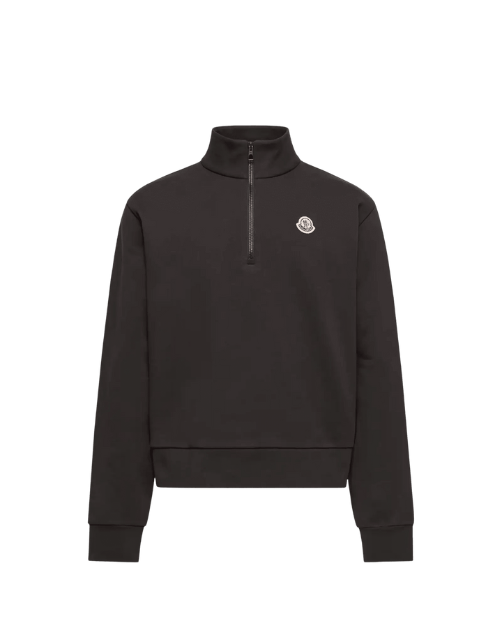 MONCLER - Sweat zippé en coton avec logo Noir - Lothaire