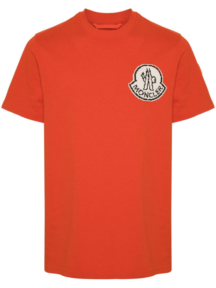 Moncler t - shirt à logo imprimé orange - Lothaire