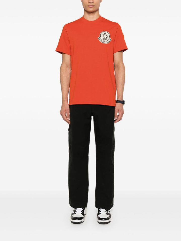 Moncler t - shirt à logo imprimé orange - Lothaire
