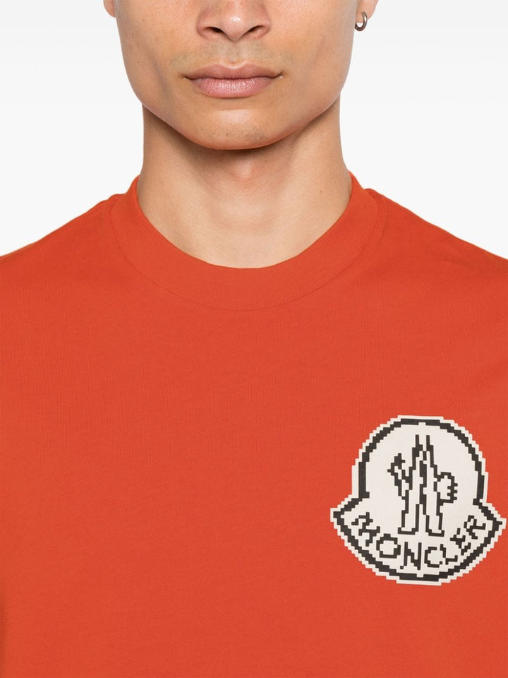 Moncler t - shirt à logo imprimé orange - Lothaire