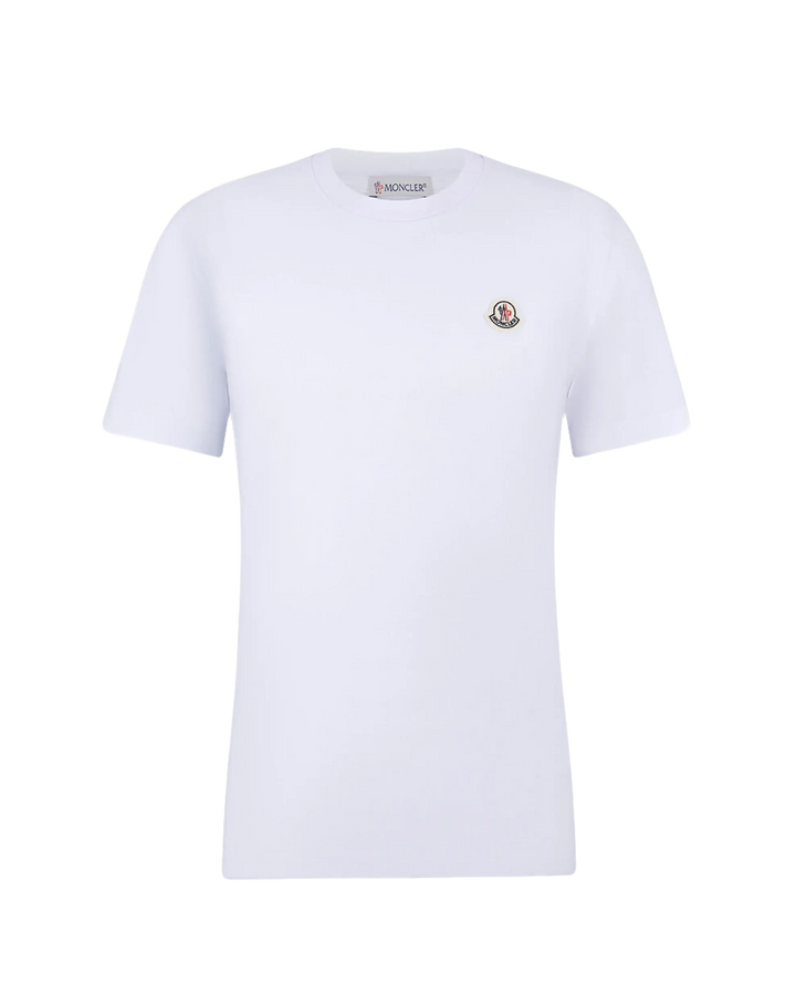 MONCLER - T-shirt col rond à logo appliqué blanc - Lothaire