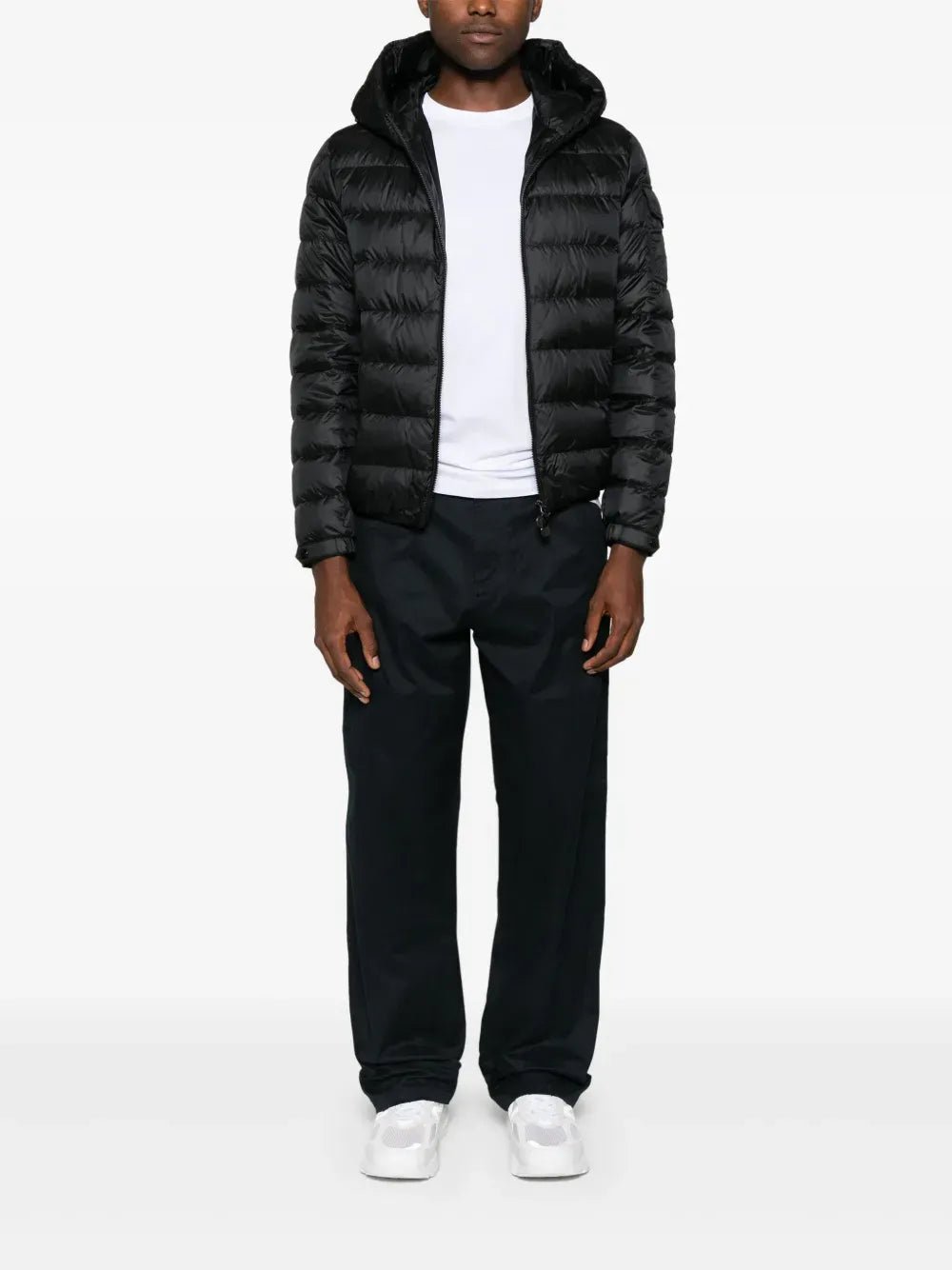 MONCLER - T-shirt col rond à logo appliqué blanc - Lothaire