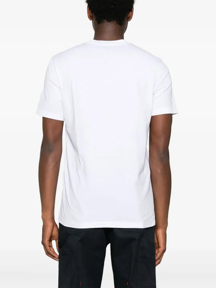 MONCLER - T-shirt col rond à logo appliqué blanc - Lothaire