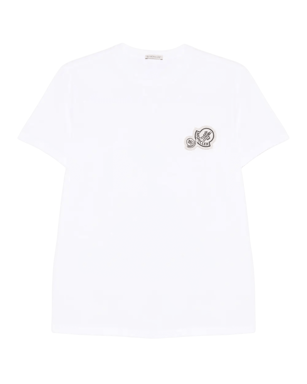 MONCLER – T-shirt en coton à double empiècement logo Blanc - Lothaire