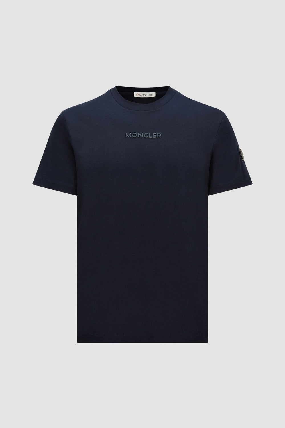 MONCLER - T-shirt en coton à empiècement logo bleu marine - Lothaire