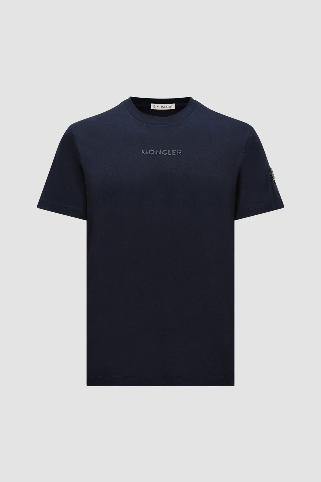 MONCLER - T-shirt en coton à empiècement logo bleu marine - Lothaire