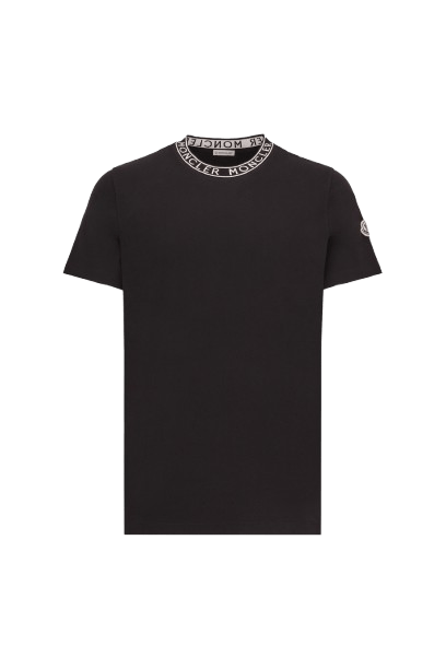 MONCLER - T - SHIRT EN COTON À FINITIONS LOGO Noir - Lothaire