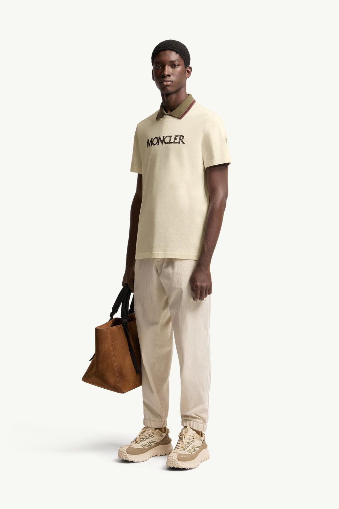 MONCLER - T-shirt en Coton à Imprimé Logo Écru - Lothaire