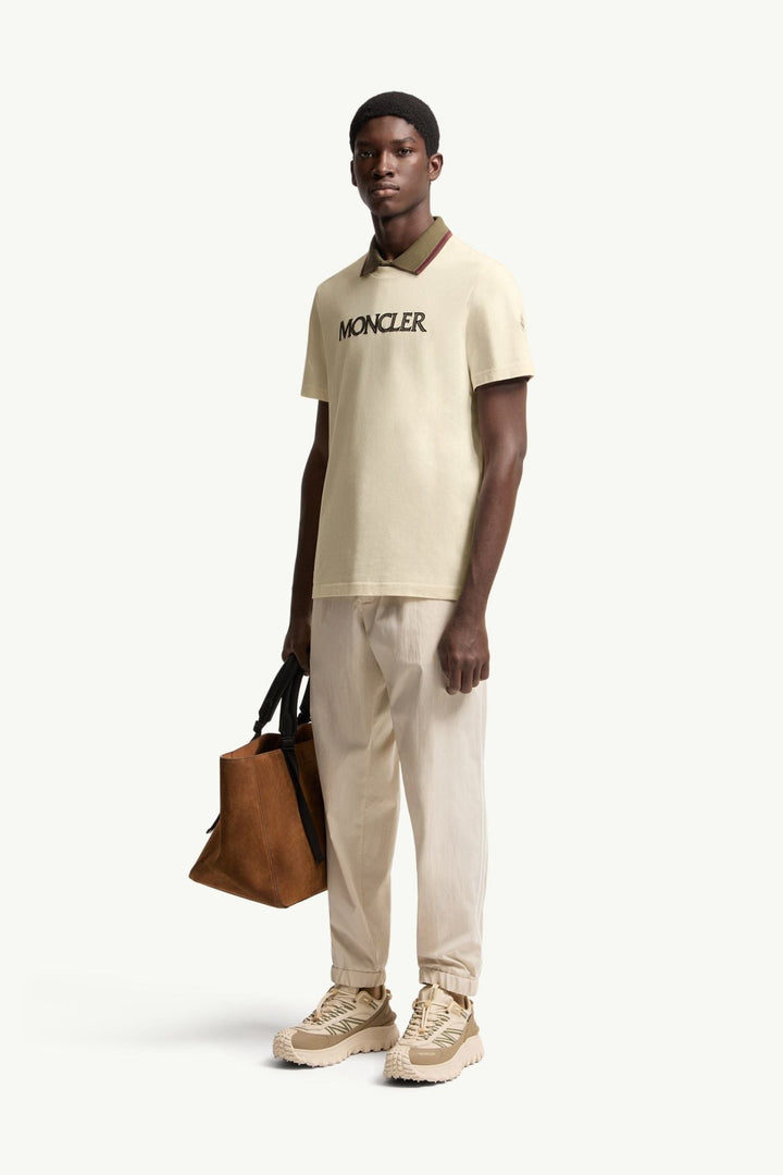 MONCLER - T-shirt en Coton à Imprimé Logo Écru - Lothaire
