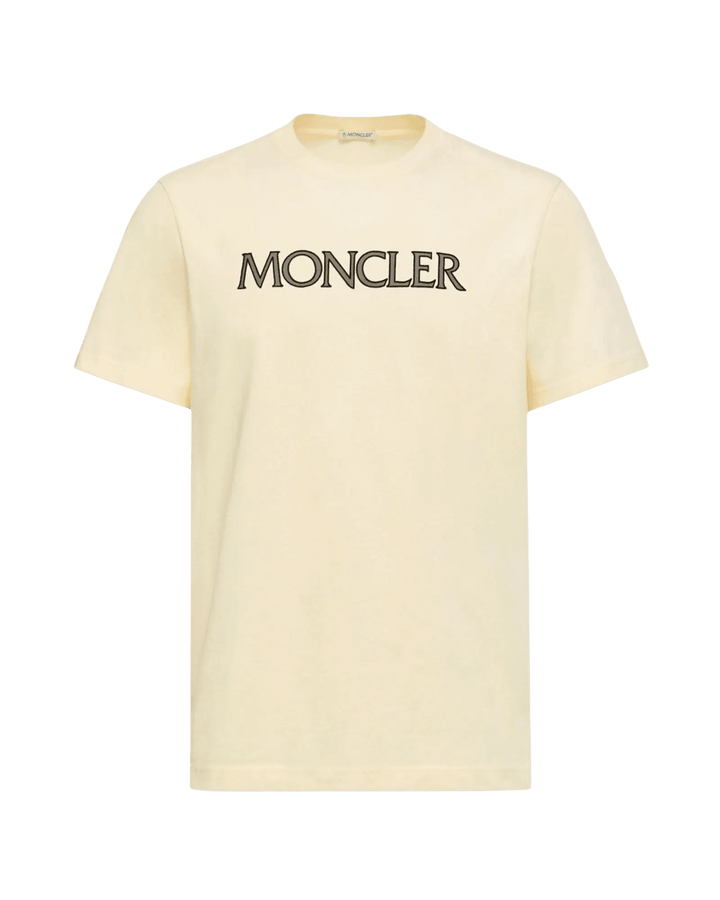 MONCLER - T-shirt en Coton à Imprimé Logo Écru - Lothaire