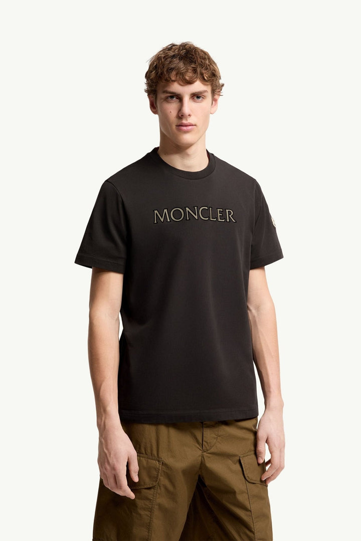 MONCLER - T-shirt en Coton à Imprimé Logo Noir - Lothaire