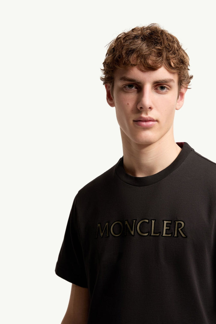 MONCLER - T-shirt en Coton à Imprimé Logo Noir - Lothaire