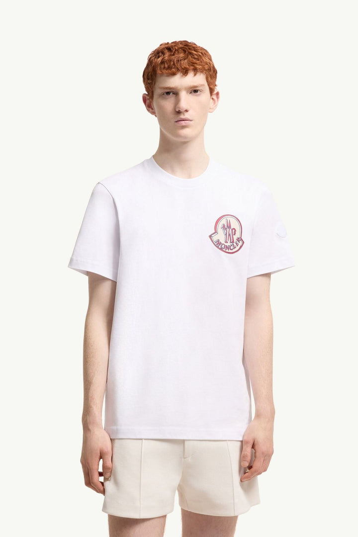 MONCLER - T-shirt en Coton à Logo Blanc - Lothaire