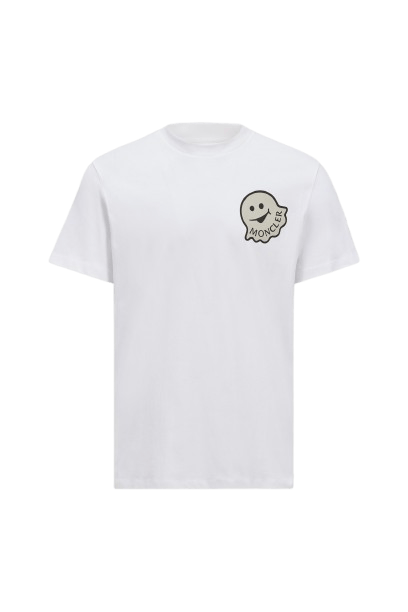 MONCLER - T - SHIRT EN COTON À LOGO Blanc - Lothaire