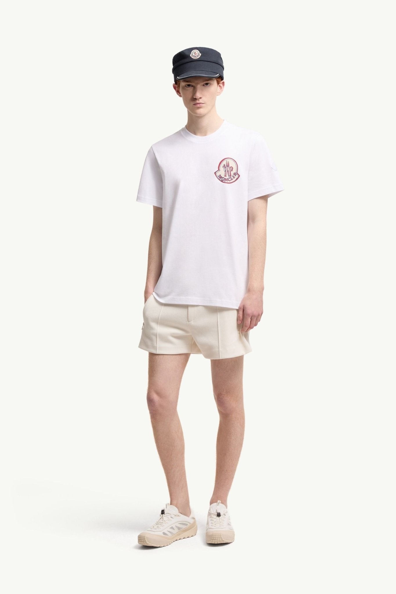MONCLER - T-shirt en Coton à Logo Blanc – Lothaire