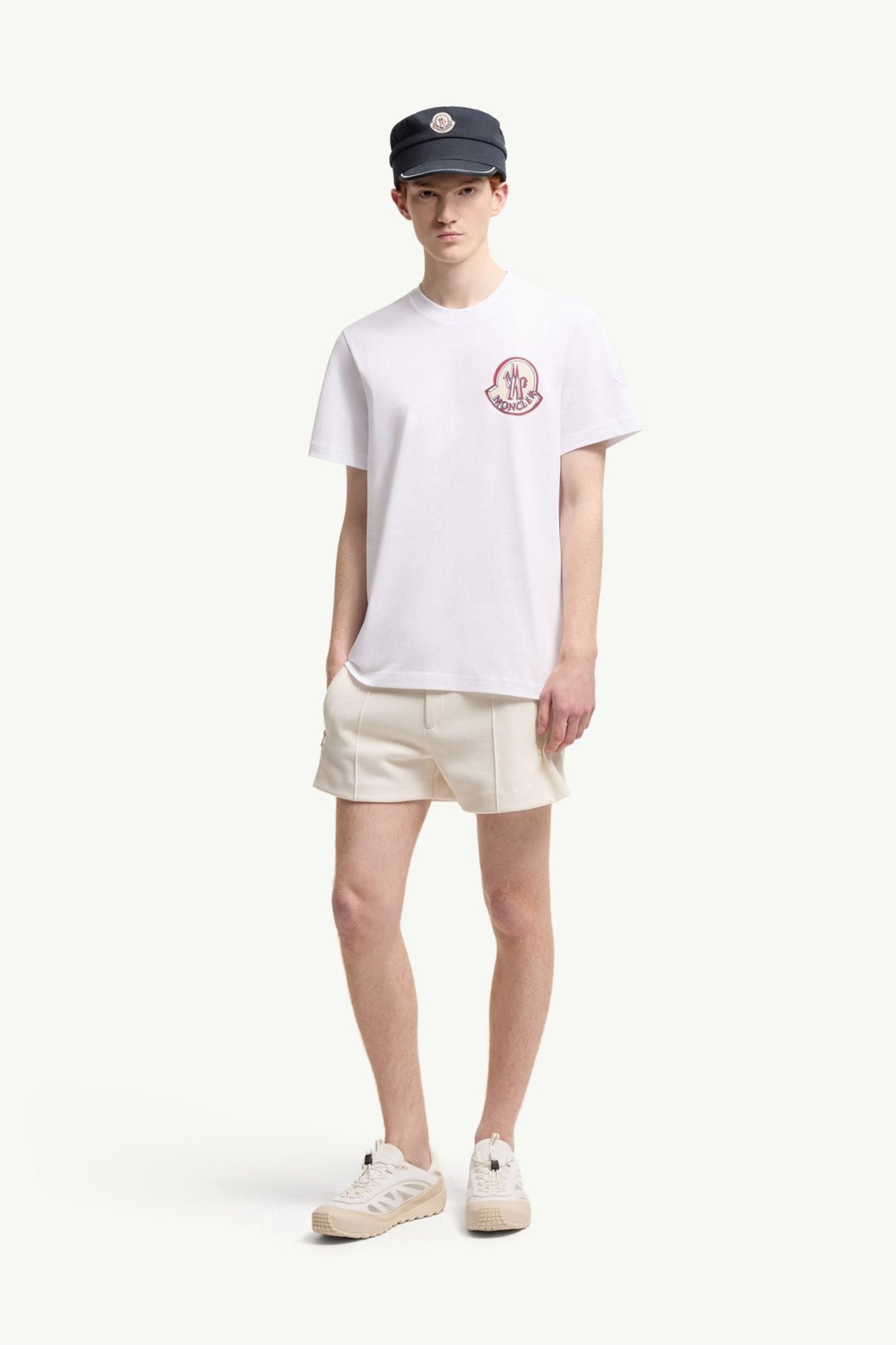 MONCLER - T-shirt en Coton à Logo Blanc - Lothaire