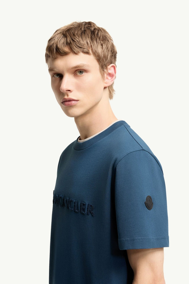 MONCLER – T-shirt en coton à logo Bleu encre - Lothaire