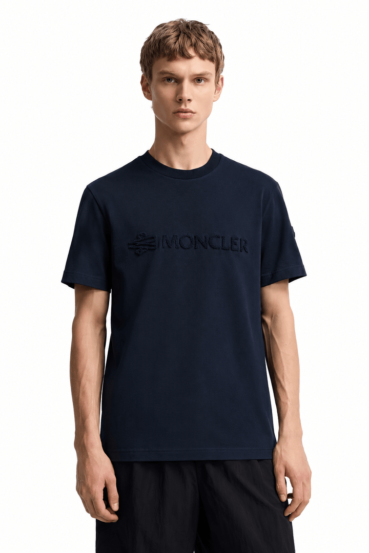MONCLER – T-shirt en coton à logo Bleu marine - Lothaire